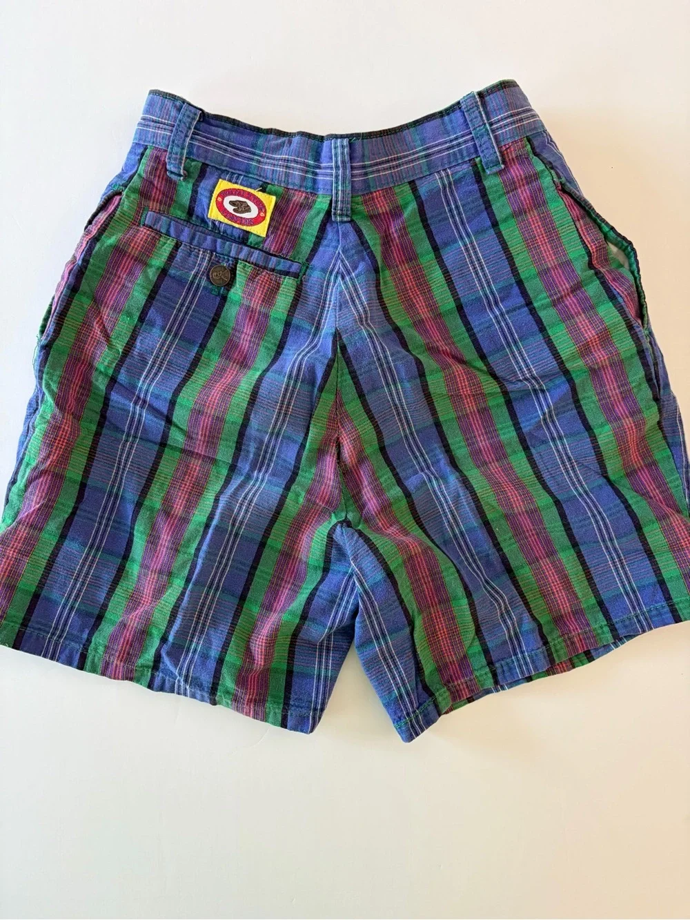 Palmettos Loafers Vintage Vibrant Plaid Shorts Kids Size 12 Classic Preppy